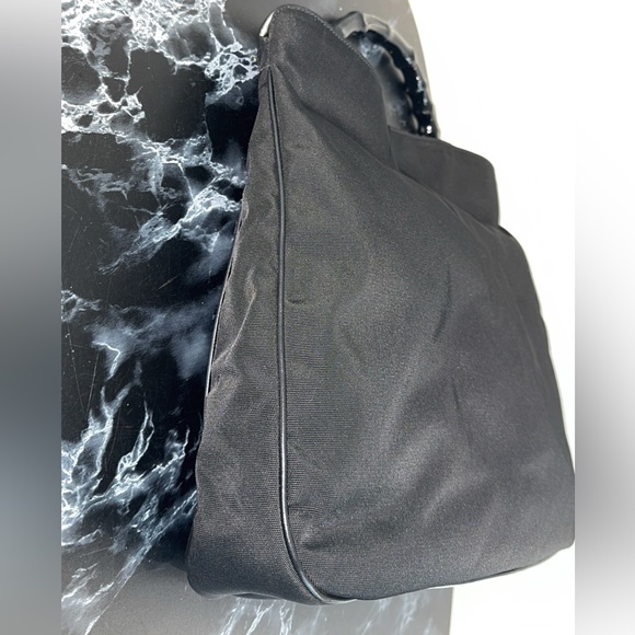 Gucci Bamboo Shoulder Bag Nylon Black Silver Handbag AUTHENTIC - Picture 7 of 14